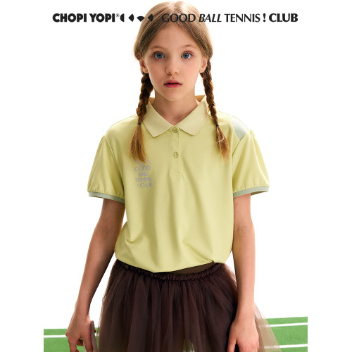 chopiyopi【無影皮】女童Polo短袖速乾T恤25年夏季新款防曬運動T