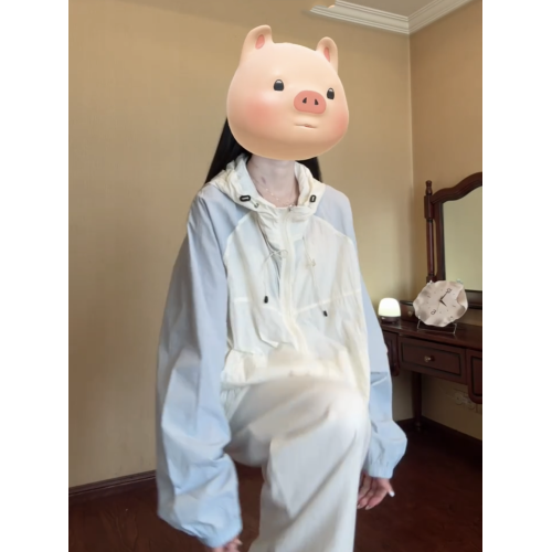 夏季超好看撞色防曬衣女2025新款時尚百搭輕薄透氣防紫外線防曬服