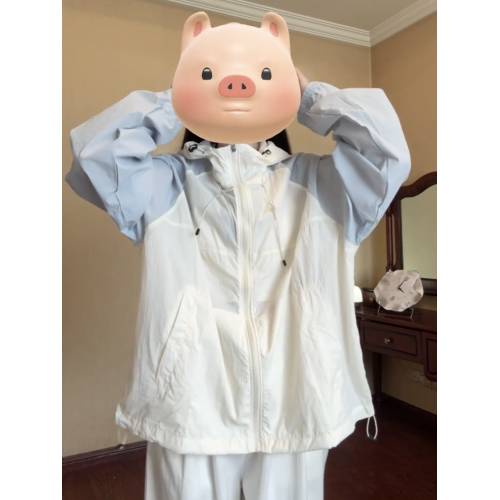 夏季超好看撞色防曬衣女2025新款時尚百搭輕薄透氣防紫外線防曬服