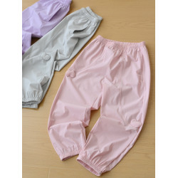 UPF50+ 兒童收口防曬長褲 女童薄款夏季涼感戶外休閒褲 中大童170