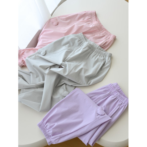 UPF50+ 兒童收口防曬長褲 女童薄款夏季涼感戶外休閒褲 中大童170