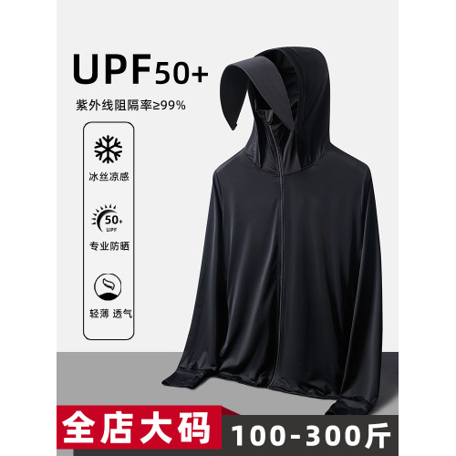 防曬衣女大碼夏季薄款防紫外線加肥加大防曬服200斤胖mm冰絲外套