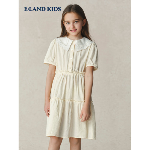 eland kids衣戀童裝女童連衣裙2025年春夏新品法式公主裙畢業禮服