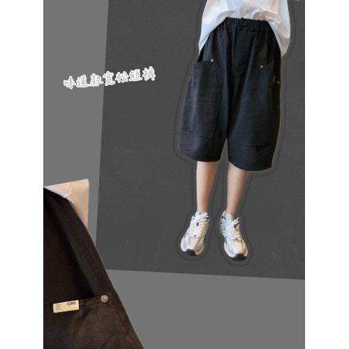 男童短褲夏薄款童裝親子裝兒童復古五分褲大童男孩洋氣運動休閒褲