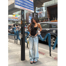 歐美辣妹風V領褶皺吊帶連體衣女夏性感露背收腰顯瘦外穿無袖上衣