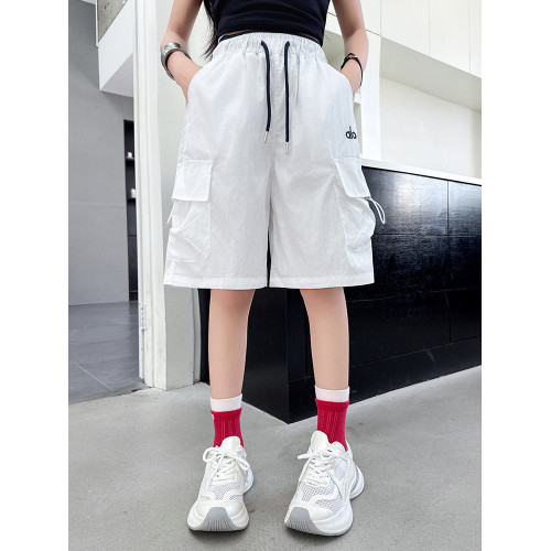 女童工裝短褲夏季新款2025中大童薄款速乾褲五分褲夏季中褲運動褲