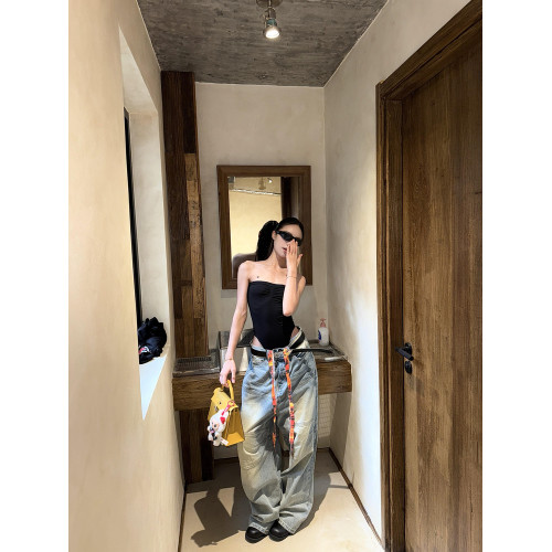 GARIS 歐美辣妹風性感修身連體衣2025新款顯瘦塑身抹胸背心上衣