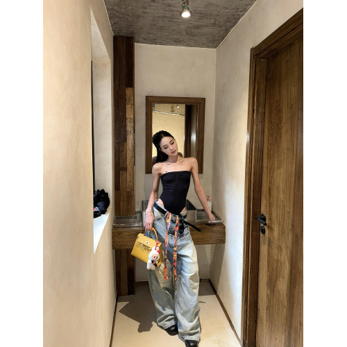 GARIS 歐美辣妹風性感修身連體衣2025新款顯瘦塑身抹胸背心上衣