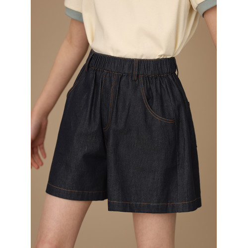 哈齒童裝夏季薄女童牛仔短褲純棉中褲休閒百搭濶腿褲女大童五分褲