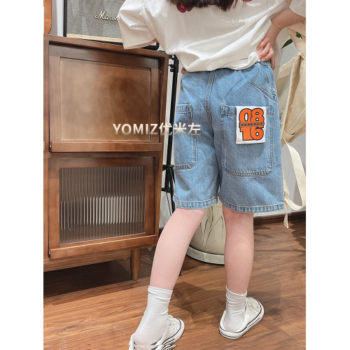 波拉bora韓國童裝女童牛仔褲夏季新款2025兒童五分褲中大童褲子