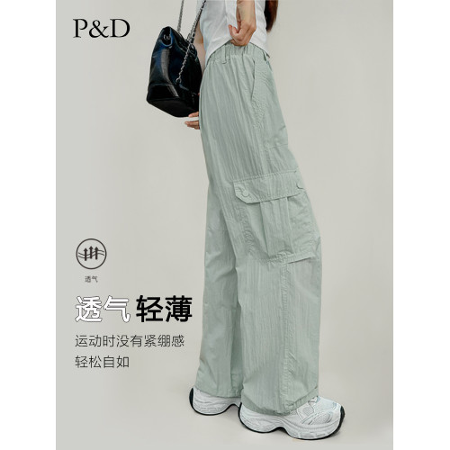 【品牌】女童工裝褲夏季2025新款青少年時尚女大童設計感休閒褲子