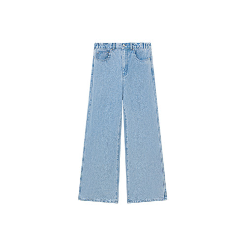 ELLEkids童裝 經典萊賽爾牛仔長褲女童春夏新款法式百搭寬松褲子