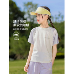 女童速乾衣短袖兒童夏季冰絲薄款運動上衣女大童羽毛球服T恤套裝