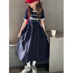 女童夏季連衣裙2025新款中大童洋氣小女孩短袖公主裙兒童夏裝裙子