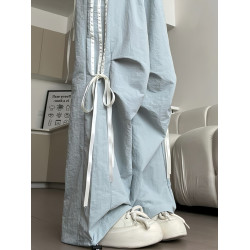 女童超好看褲子夏季兒童洋氣多巴胺蝴蝶結工裝長褲女孩速乾防蚊褲