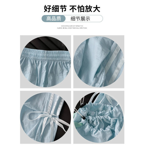 女童超好看褲子夏季兒童洋氣多巴胺蝴蝶結工裝長褲女孩速乾防蚊褲