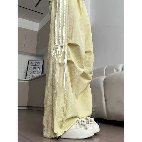 女童超好看褲子夏季兒童洋氣多巴胺蝴蝶結工裝長褲女孩速乾防蚊褲