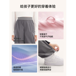 Kiya女童工裝褲秋裝2025新款兒童濶腿運動褲大童女孩秋冬休閒長褲