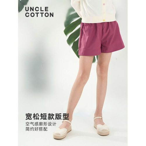 棉叔叔女童中大童2025夏季新款休閒短褲寬松顯瘦舒適薄款時尚短褲