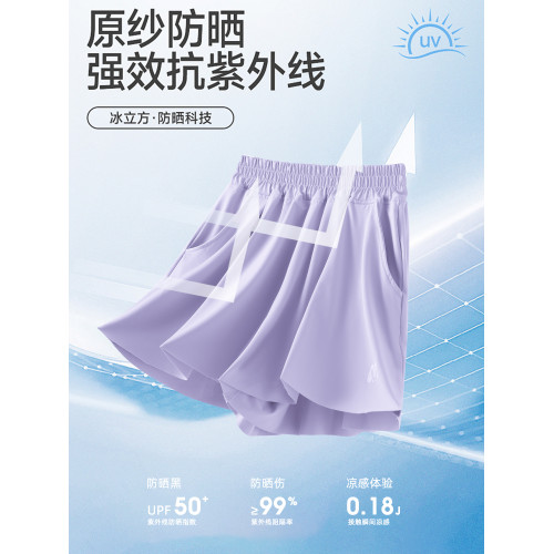 女童冰絲運動短褲外穿褲裙夏季兒童夏裝速乾褲子薄款女孩大童裙褲