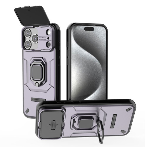 適用iPhone17ProMax戰鬭熊手機殼蘋果16Pro推窗15支架防摔保護套