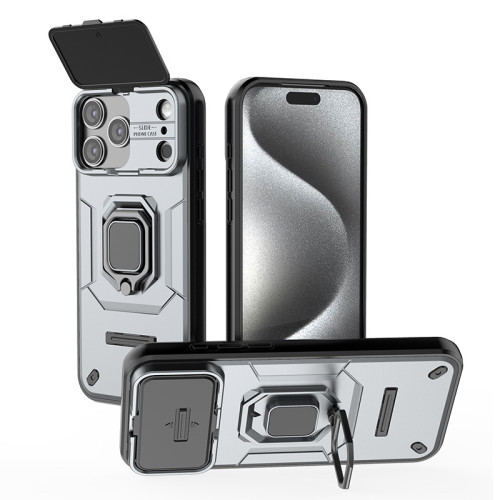 適用iPhone17ProMax戰鬭熊手機殼蘋果16Pro推窗15支架防摔保護套