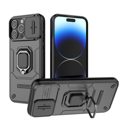 適用iPhone17ProMax戰鬭熊手機殼蘋果16Pro推窗15支架防摔保護套