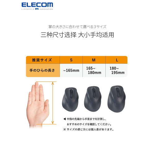 ELECOM無線藍牙握感滑鼠左手靜音滑鼠辦公有線滑鼠電腦筆電滑鼠