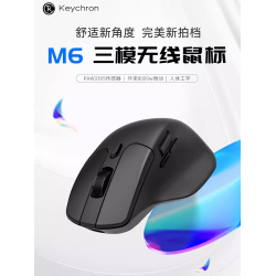 Keychron M6無線滑鼠2.4G藍牙3395人體工學有線電競遊戯輕量化78g