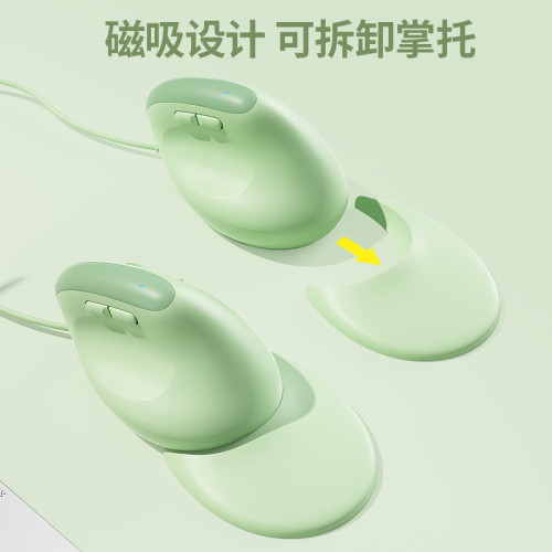 BOW 人體工程學有線滑鼠垂直立式筆電桌上型電腦女生辦公通用靜音