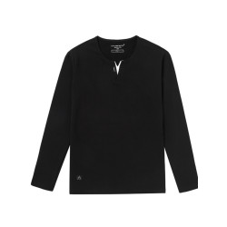 倉石一樹重磅高級純棉長袖潮牌春秋冬季衛衣休閒內搭白色打底衫男