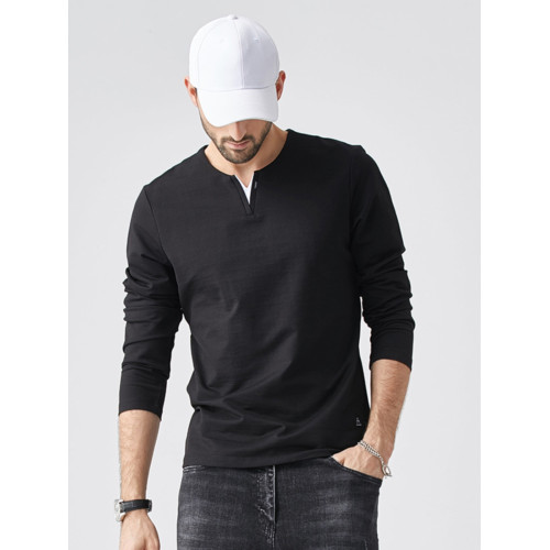 倉石一樹重磅高級純棉長袖潮牌春秋冬季衛衣休閒內搭白色打底衫男