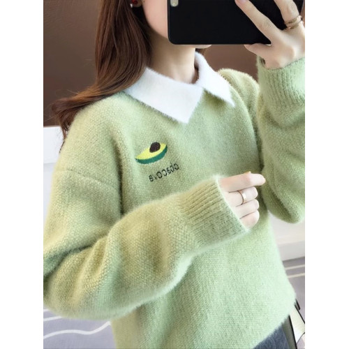 套頭毛衣女春秋冬季初中高中生學生女孩15嵗13內搭加絨加厚打底衫