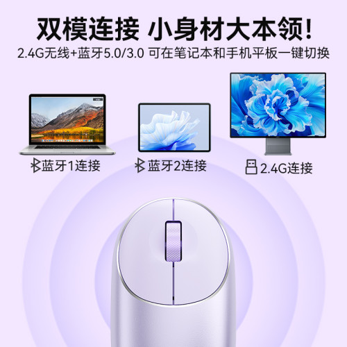 BOW 無線藍牙滑鼠雙模靜音充電腦筆電人體工學適用小米華爲蘋果