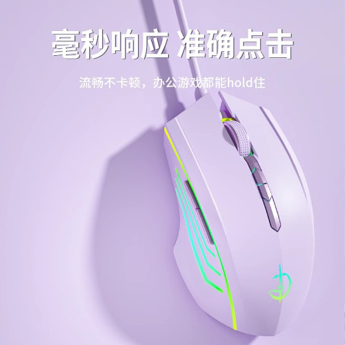 德國滑鼠有線電競遊戯高顔值專用靜音無聲機械辦公電腦筆電通用