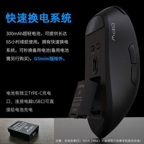 GPW G5電競遊戯滑鼠無線三模輕量化PAW3311電腦狗屁王四代gpw4