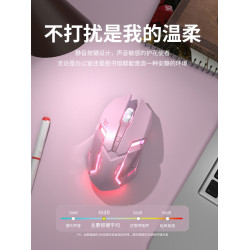 無線滑鼠藍牙雙模靜音充電款機械辦公電競遊戯女生粉色無限電腦