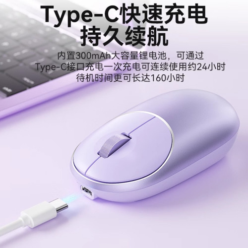 BOW 無線藍牙雙模滑鼠適用手機平板筆電桌上型電腦女生辦公靜音