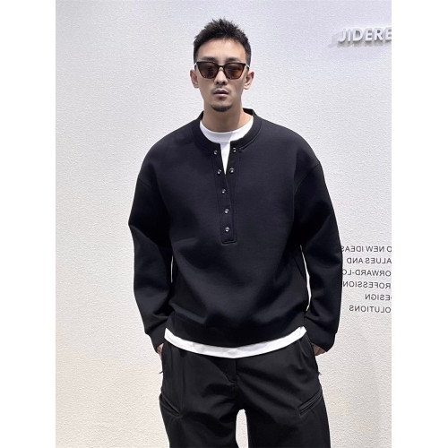 JIDERE韓系簡約太空棉半開衫假兩件長袖運動衛衣男春季百搭打底衫