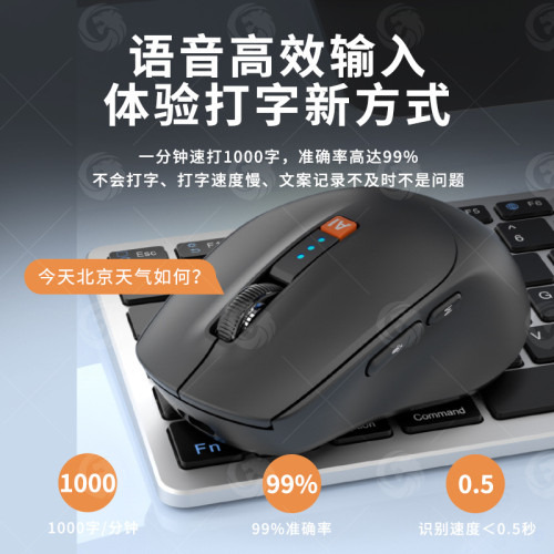Ai智能語音滑鼠人工智能寫作翻譯打字可充電藍牙三模無線靜音滑鼠