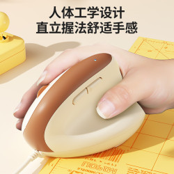 BOW 人體工學垂直滑鼠有線適用華爲小米筆電桌上型電腦靜音中小手