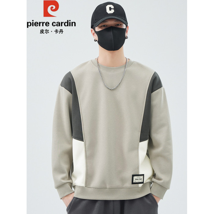 皮爾卡丹衛衣男款春秋季厚款圓領寬松百搭拼色加絨打底衫長袖上衣 皮爾卡丹衛衣男款春秋季厚款圓領寬松百搭拼色加絨打底衫長袖上衣