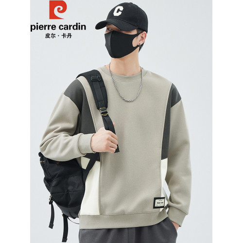 皮爾卡丹衛衣男款春秋季厚款圓領寬松百搭拼色加絨打底衫長袖上衣 皮爾卡丹衛衣男款春秋季厚款圓領寬松百搭拼色加絨打底衫長袖上衣