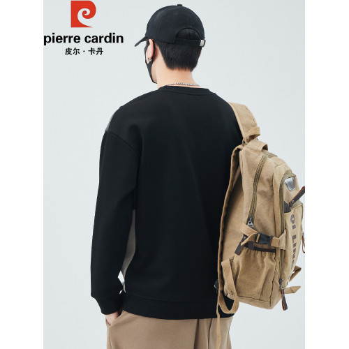 皮爾卡丹衛衣男款春秋季厚款圓領寬松百搭拼色加絨打底衫長袖上衣 皮爾卡丹衛衣男款春秋季厚款圓領寬松百搭拼色加絨打底衫長袖上衣