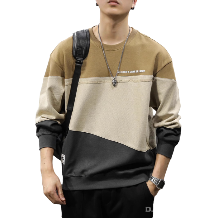 紀詩哲設計感拼接撞色男衛衣春秋寬松圓領長袖打底衫美式潮牌痞帥 紀詩哲設計感拼接撞色男衛衣春秋寬松圓領長袖打底衫美式潮牌痞帥