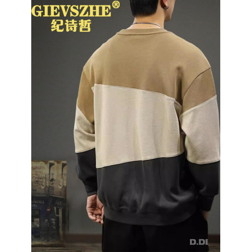 紀詩哲設計感拼接撞色男衛衣春秋寬松圓領長袖打底衫美式潮牌痞帥 紀詩哲設計感拼接撞色男衛衣春秋寬松圓領長袖打底衫美式潮牌痞帥