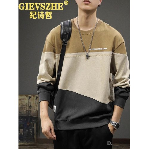 紀詩哲設計感拼接撞色男衛衣春秋寬松圓領長袖打底衫美式潮牌痞帥 紀詩哲設計感拼接撞色男衛衣春秋寬松圓領長袖打底衫美式潮牌痞帥