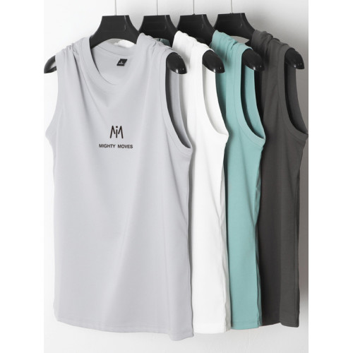 夏季新款男士絲光棉背心透氣親膚無袖打底衫吸汗速乾運動休閒上衣