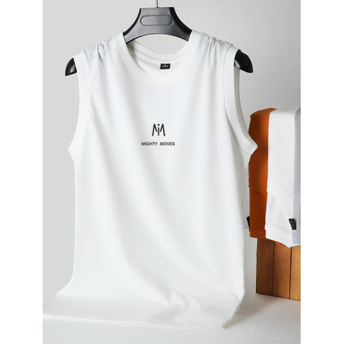 夏季新款男士絲光棉背心透氣親膚無袖打底衫吸汗速乾運動休閒上衣