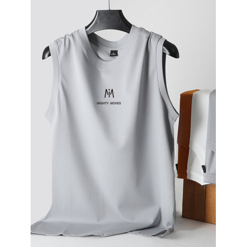 夏季新款男士絲光棉背心透氣親膚無袖打底衫吸汗速乾運動休閒上衣